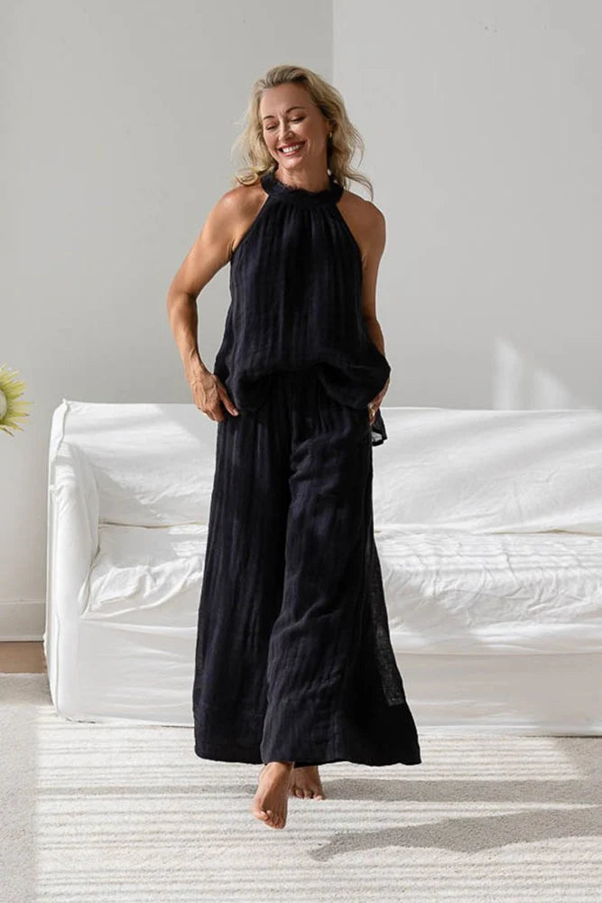 EADIE Arana Linen Pants Midnight