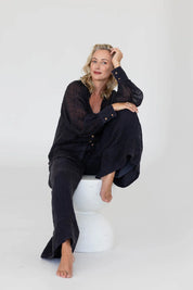 EADIE Arana Linen Pants Midnight