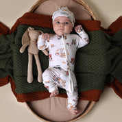 SNUGGLE HUNNY Diggers & Tractors Organic Convertible Romper