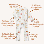 SNUGGLE HUNNY Diggers & Tractors Organic Convertible Romper