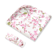 SNUGGLE HUNNY Cherry Blossom Organic Jersey Wrap and Topknot