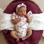SNUGGLE HUNNY Cherry Blossom Organic Short Sleeve Bodysuit