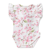 SNUGGLE HUNNY Cherry Blossom Organic Short Sleeve Bodysuit