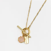 Love Lunamie Aura necklace Gold Rose Quartz