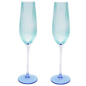 URBAN PRODUCTS Ellie Ombre Champagne Glasses Aqua and Blue 2 pack