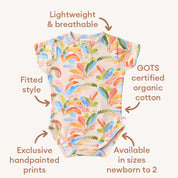 SNUGGLE HUNNY Summer Palm Short Sleeve Organic Bodysuit