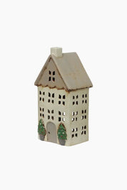 FRENCH COUNTRY Christmas Tea Light House Stone with Pots Medium