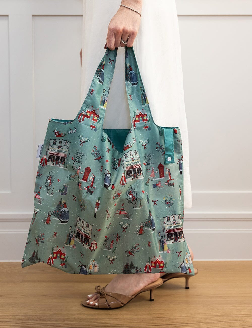 BESPOKE LETTERPRESS Santas Workshop Christmas  Shopping Bag