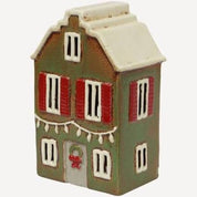 FRENCH COUNTRY Alsace Tea Light House Christmas with Shutters - Green