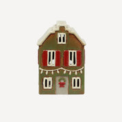 FRENCH COUNTRY Alsace Tea Light House Christmas with Shutters - Green