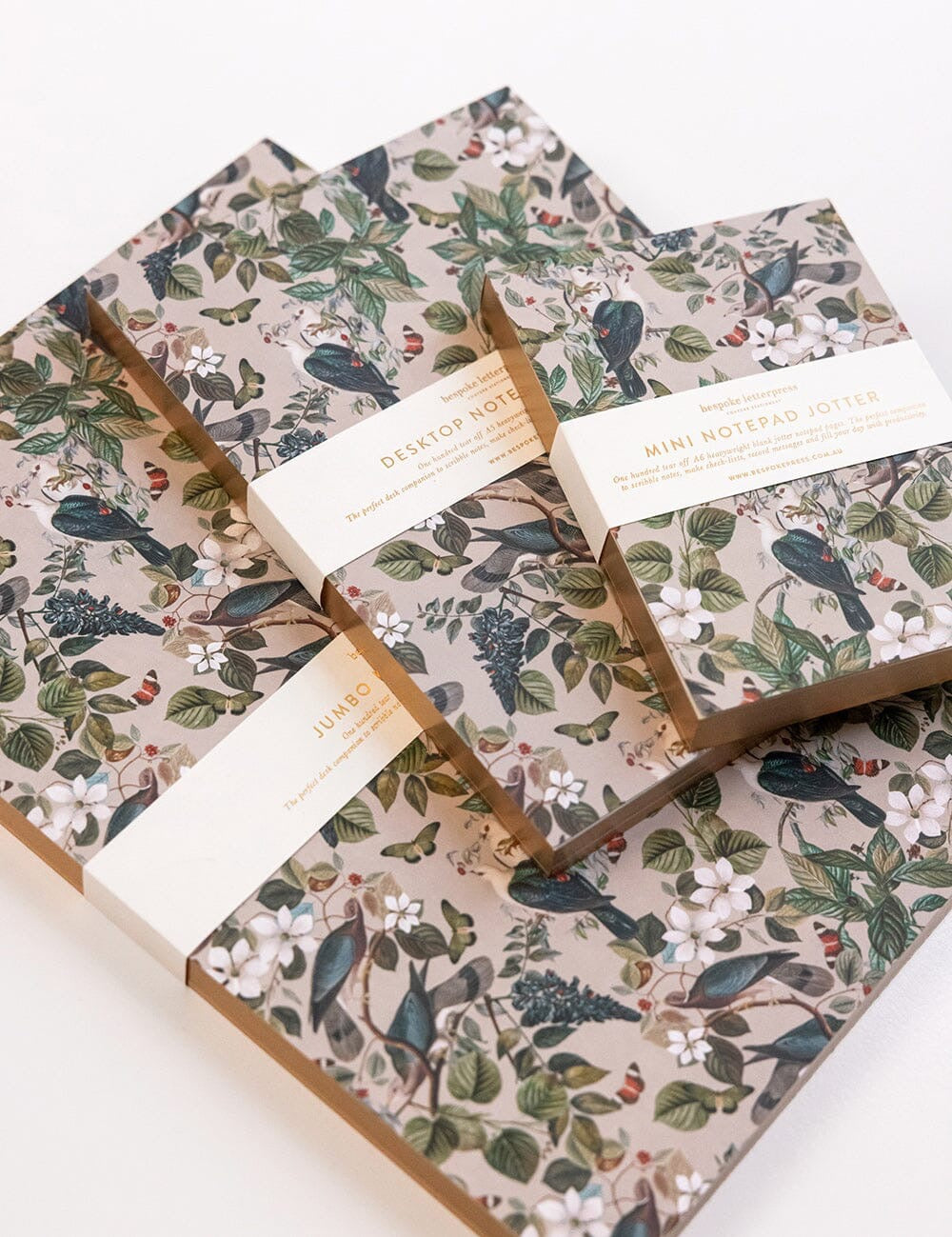 BESPOKE LETTERPRESS Botanical Grove Desktop Notepad Jotter Mini