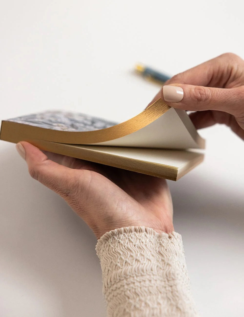 BESPOKE LETTERPRESS Ivory Garden  Desktop Notepad Jotter Mini