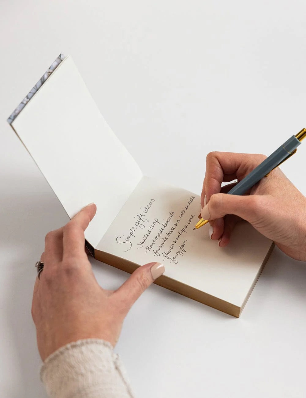 BESPOKE LETTERPRESS Ivory Garden  Desktop Notepad Jotter Mini