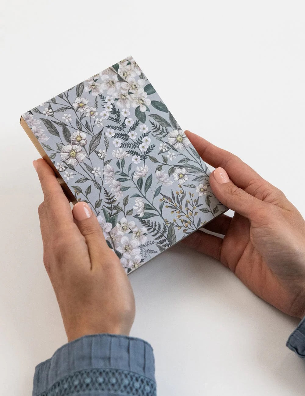 BESPOKE LETTERPRESS Ivory Garden  Desktop Notepad Jotter Mini