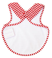 ALIMROSE Bib Arm Holes Back Fastening Red