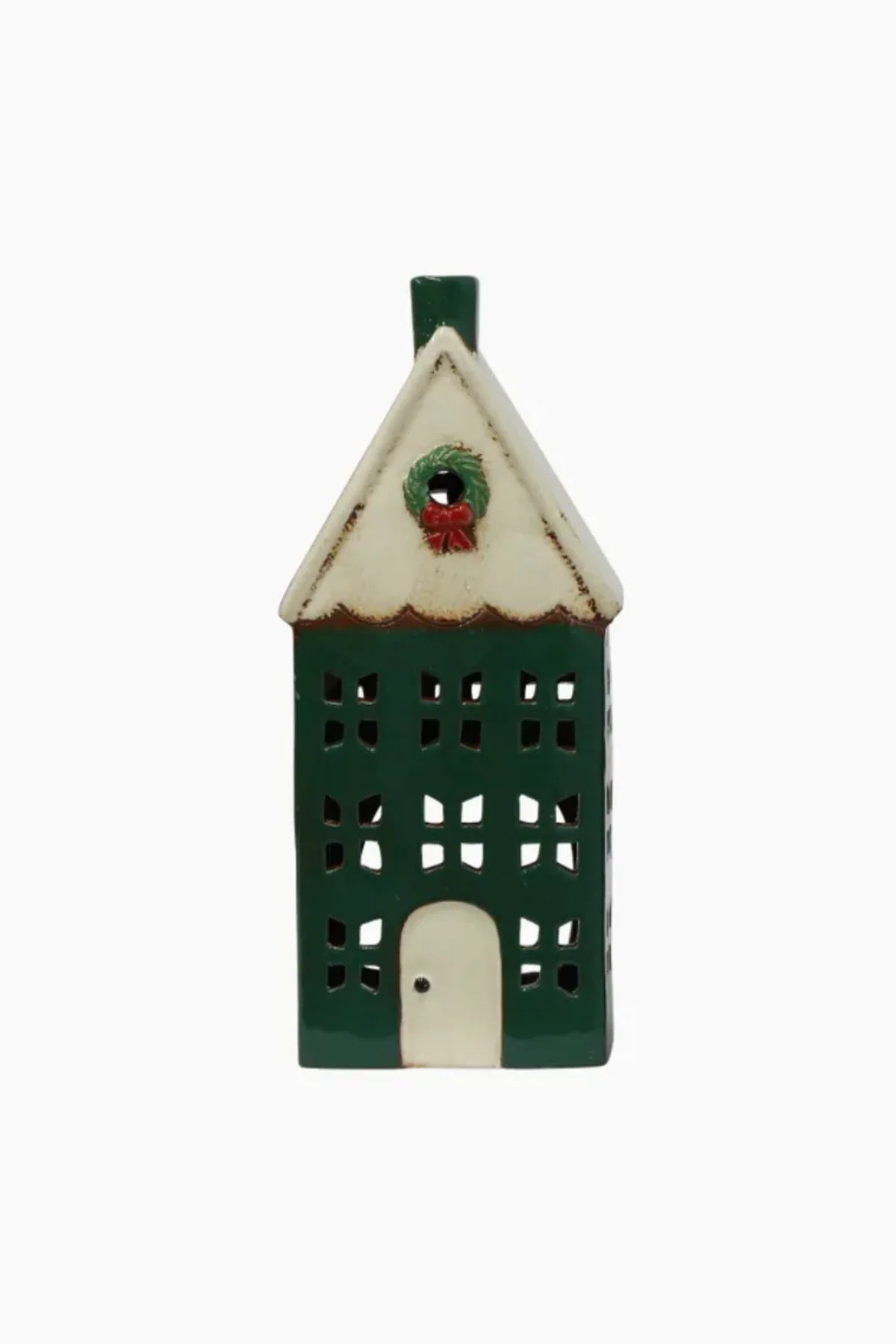 FRENCH COUNTRY Christmas Tea Light House With Wreath