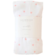 ALIMROSE Muslin Swaddle Certified Cotton Organic Pink Stars