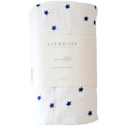 ALIMROSE  Muslin Swaddles Navy Stars