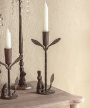 Rabbit & Leaf Candleholder Medium