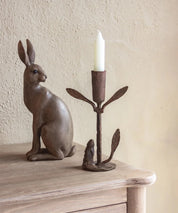 Rabbit & Leaf Candleholder Small
