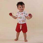 SNUGGLE HUNNY Red Organic Shorts