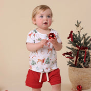 SNUGGLE HUNNY Red Organic Shorts