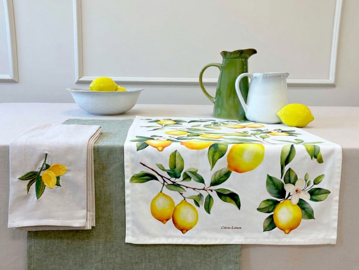 Lemon Print Tea Towel