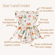 SNUGGLE HUNNY Prancer & Friends Short Sleeve Organic Dress