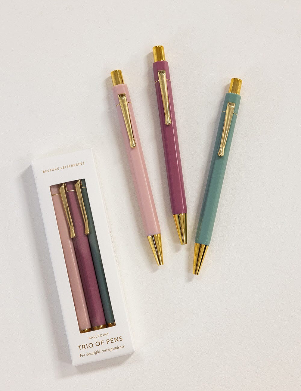 Bespoke Letterpress Blooms Trio of Pens