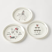 Bistro Blanc Petite Plate 3 Asst Designs