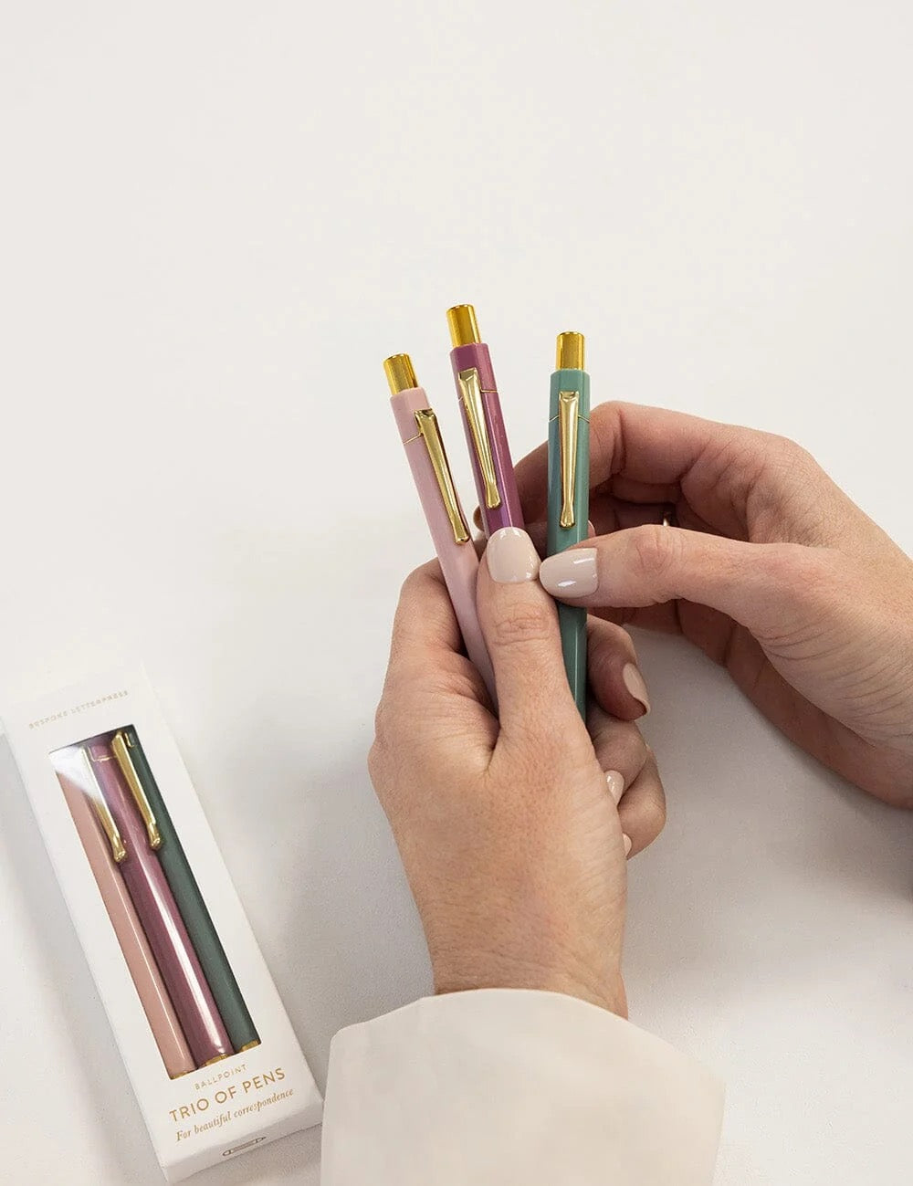 Bespoke Letterpress Blooms Trio of Pens