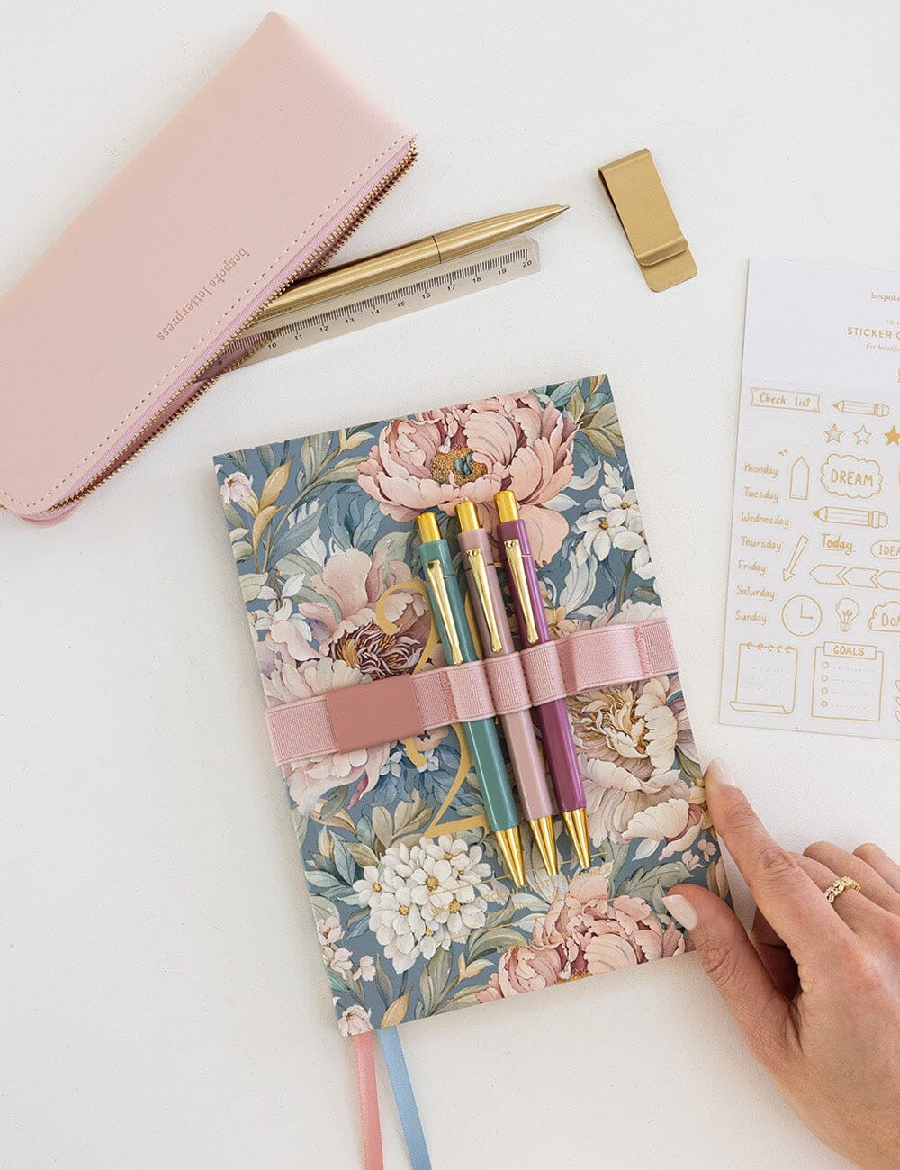 Bespoke Letterpress Blooms Trio of Pens