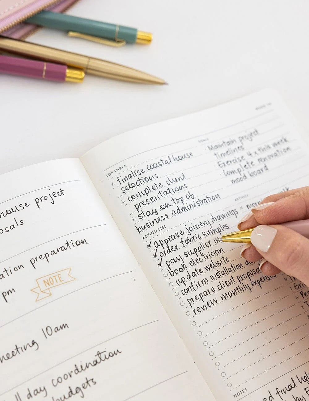 Bespoke Letterpress Blooms Trio of Pens