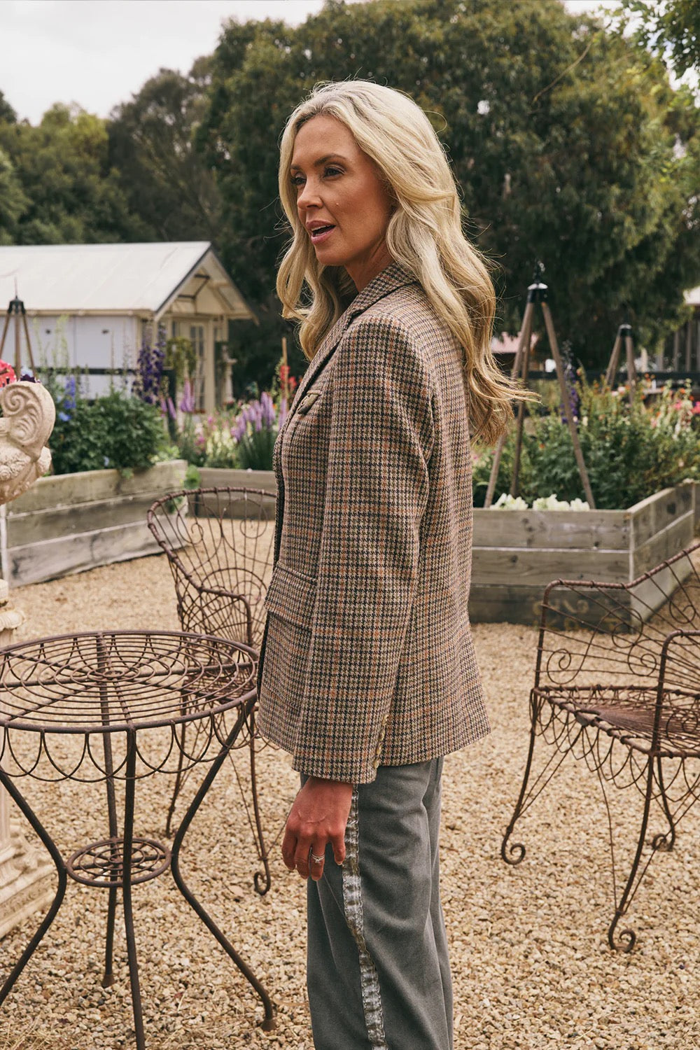 Kingsley Brown Tartan Houndstooth Jacket