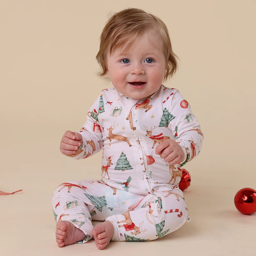SNUGGLE HUNNY Prancer & Friends Organic Snugglesuit Convertible Romper