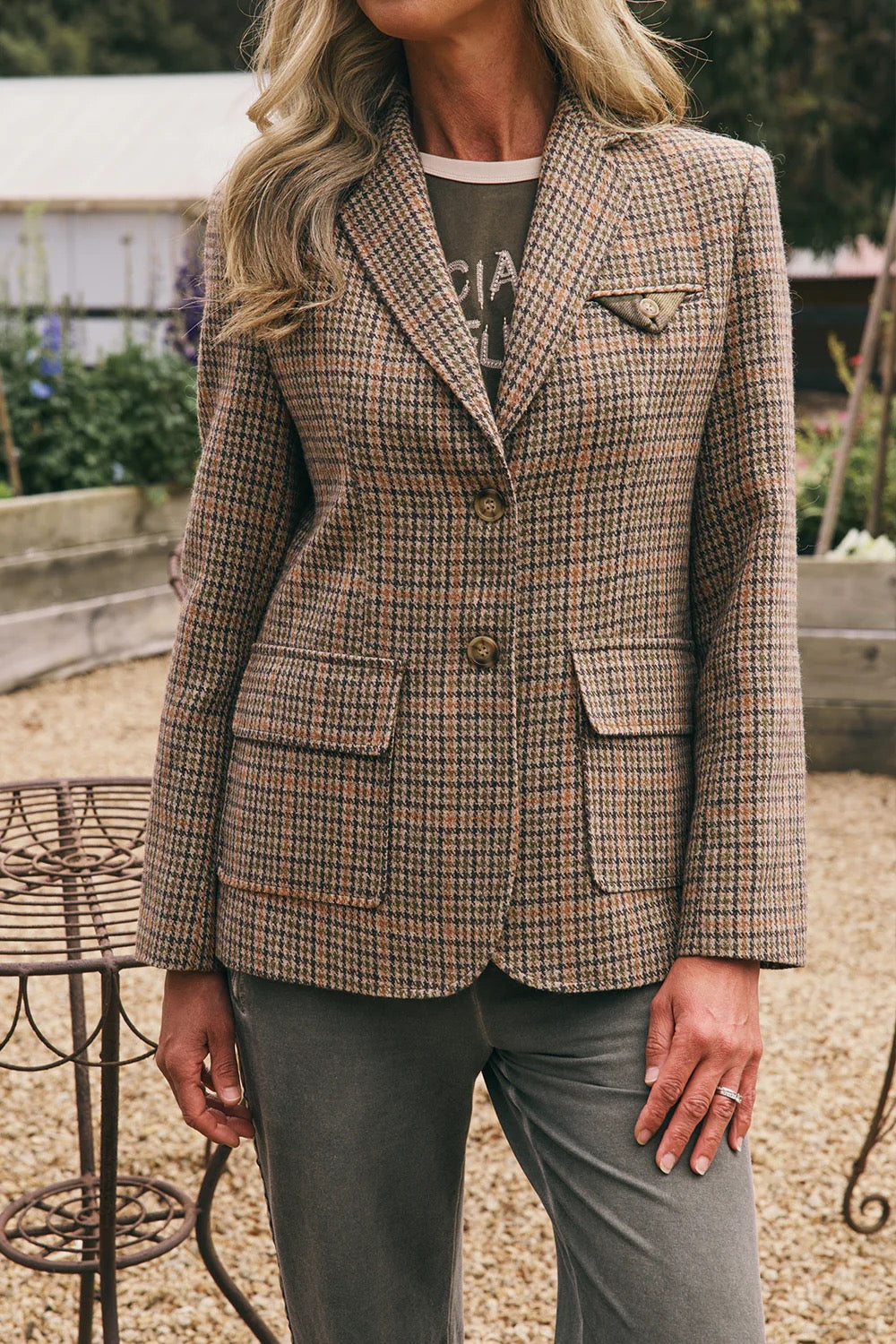 Kingsley Brown Tartan Houndstooth Jacket