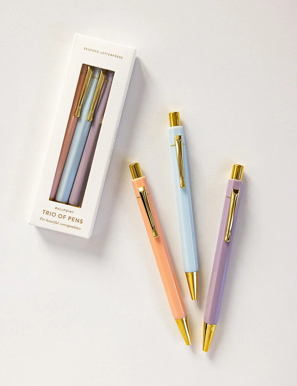 Bespoke Letterpress Pastel Trio of Pens
