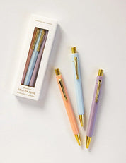 Bespoke Letterpress Pastel Trio of Pens