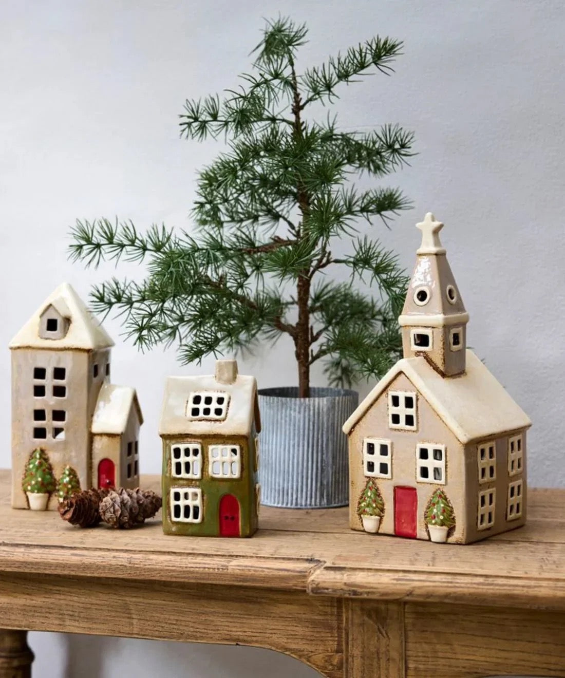 French Country Alsace Tea Light Church Christmas Stone