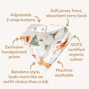 SNUGGLE HUNNY Prancer & Friends Organic Dribble Bib