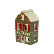 Alsace Tea Light House Christmas Green with Shutters
