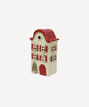 Alsace Tea Light Villa Christmas Stone with Red Shutters
