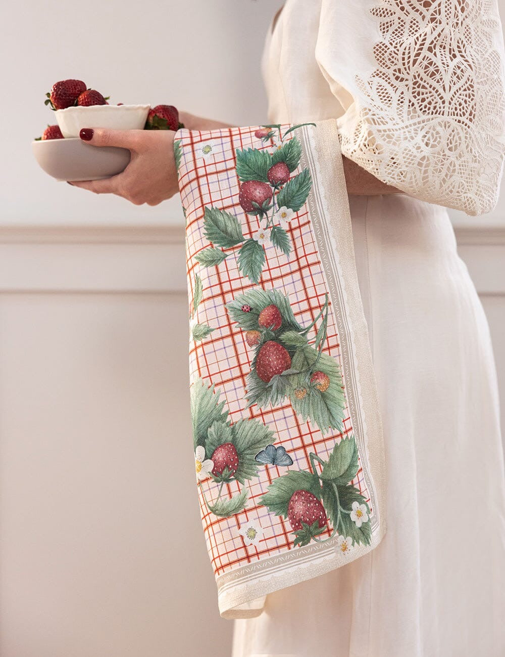 Strawberry Linen Tea Towel