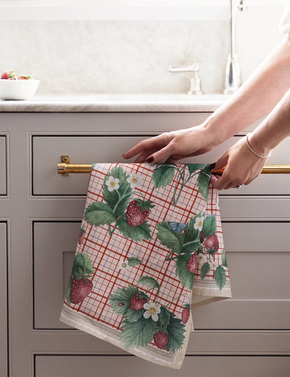 Strawberry Linen Tea Towel