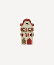 Alsace Tea Light Villa Christmas Stone with Red Shutters
