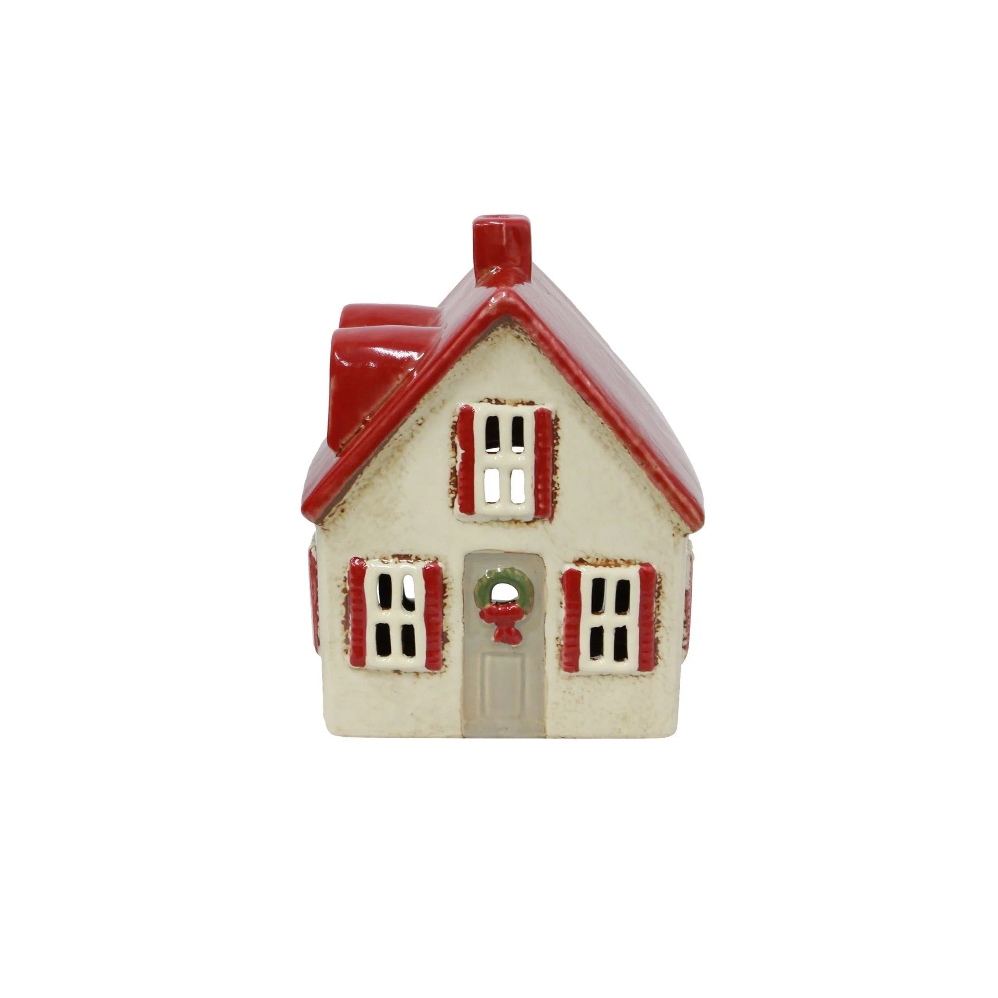 Alsace Tea Light Cottage Cream with Shutters