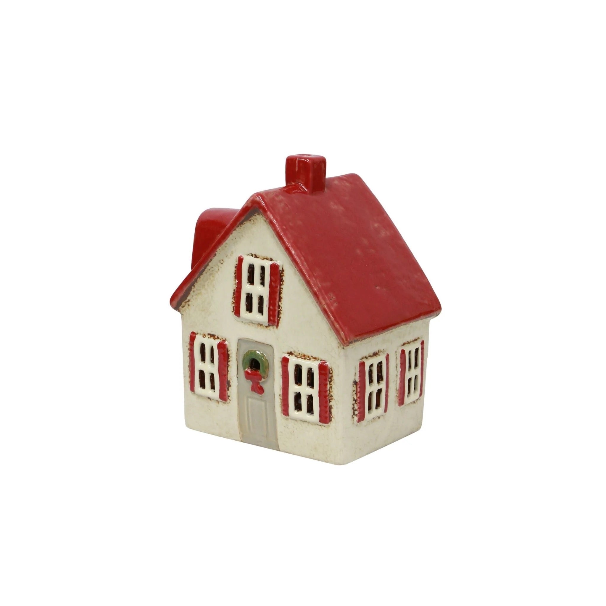 Alsace Tea Light Cottage Cream with Shutters