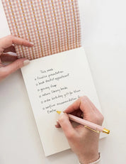 Bespoke Letterpress Primrose Gingham Notepad Desktop Jotter
