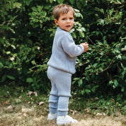 Chunky Rib Knit Pant Sky Blue