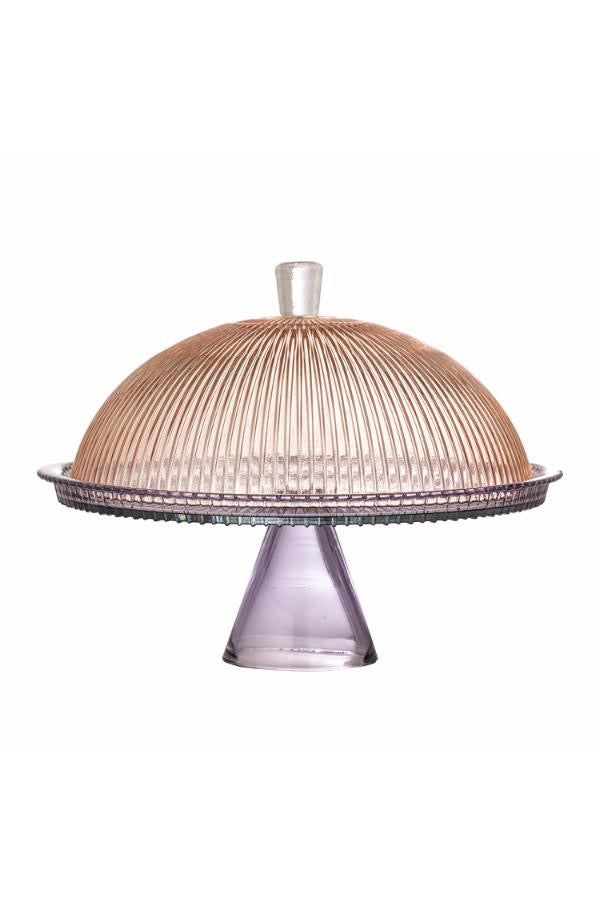 Tayo Cake Tray with Dome Multi Glass
